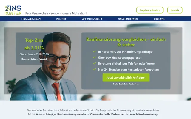 Startseite von Zins-runter.de